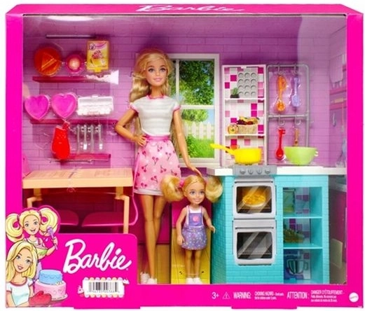 Barbie et Chelsea – Coffret de pâtisserie avec kitchenette et table à manger