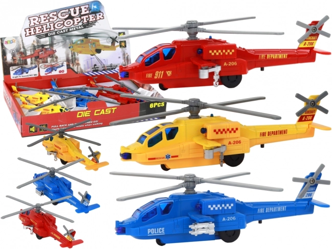 Toy helicopter with drive and light and sound effects