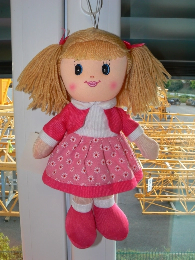 Rag Doll 30 cm with Dark Pink Skirt