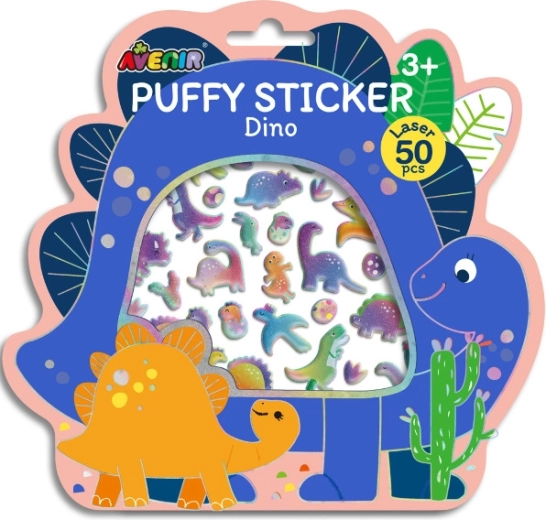 Opgeblazen 3D dinosaurusstickers, 50 stuks