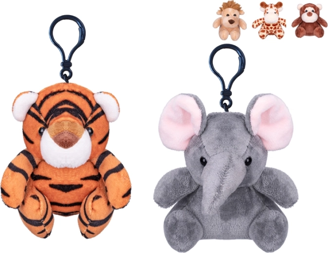 Porte-clés peluche animaux de safari