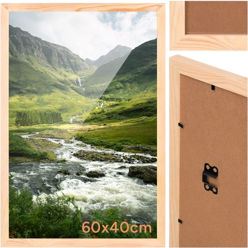 Ruhhy wooden photo frame 40 × 60 cm, natural pine