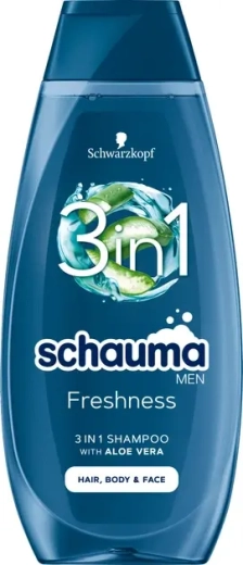 Schauma Men Freshness 3-in-1 Men's Shampoo for Hair, Body and Face 400 ml