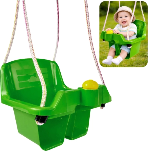 Grüne Kinder-Pendelschaukel mit Sicherheits-Sitz
