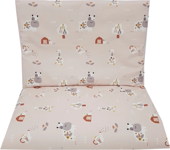 EKO children's cotton bedding 2-piece My Farm, pink