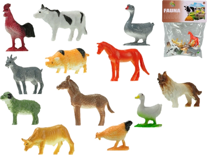 Animaux de la ferme 3–5 cm, 12 pcs en sachet