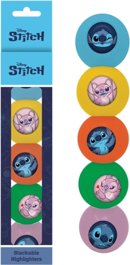 DISNEY Lilo & Stitch markeerstiften – set van 5 stapelbare kleuren
