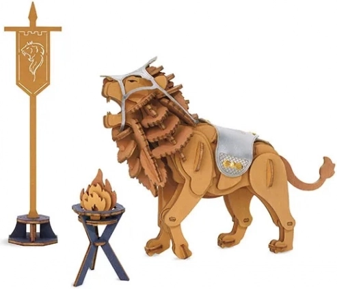 3D houten puzzel Strijdende leeuw