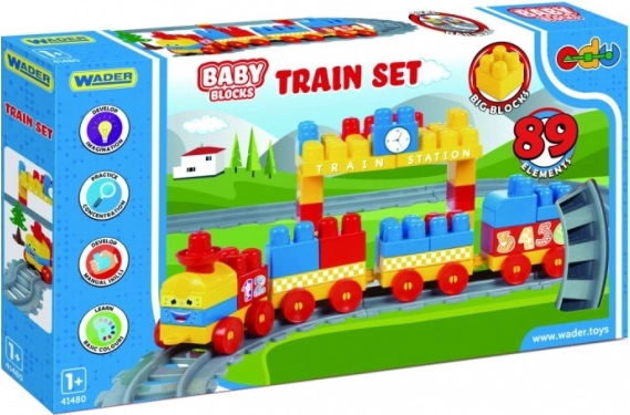 Baby Blocks Construction Set Train 3.35 m – 89 pieces
