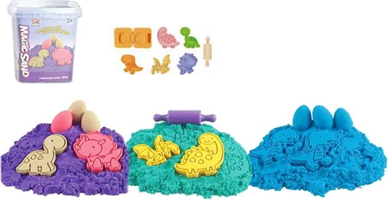 3D Kinetic Sand with Accessories in a Bucket