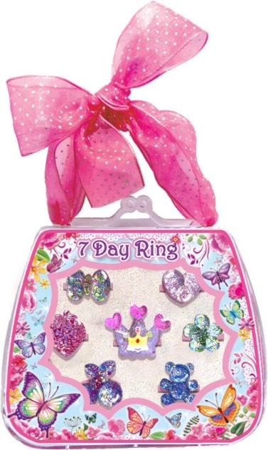 Set de bagues scintillantes pour tous les jours, 7 pcs