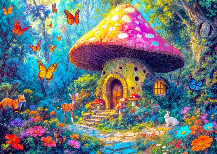 Enjoy Puzzle Mushroom Cottage 1000 Pieces