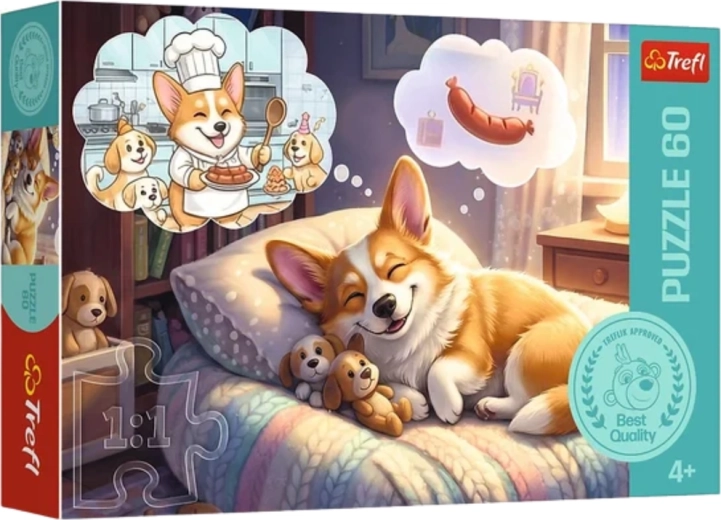 Puzzle mit 60 Teilen – Corgi im Reich der Träume Trefl