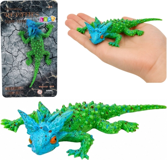 Realistische rubberen figuur van een gehoornde hagedis 20 cm