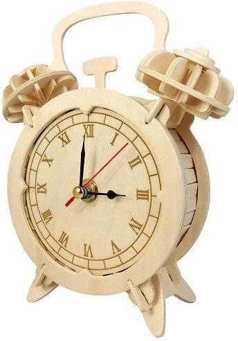 Wooden 3D Puzzle Alarm Clock