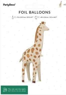 Standing foil balloon Giraffe 49 × 114 cm