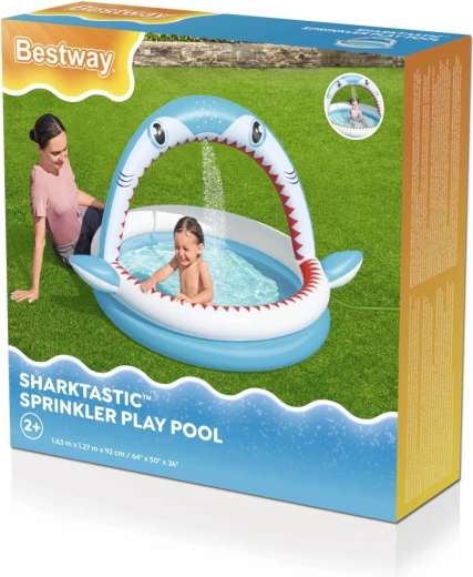 Piscine gonflable pour enfants avec douche Sharktastic