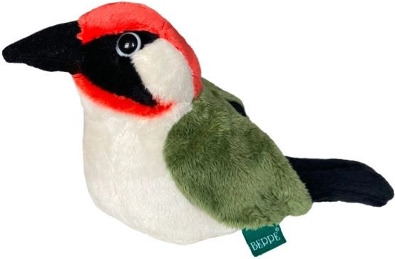 Groene specht, vogelmascotte 13 cm