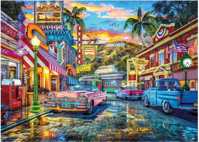 Puzzle HOLLYWOOD – retro straat, 3000 stukjes