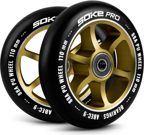 Roues de trottinette 110 mm or (2 pcs) SOKE