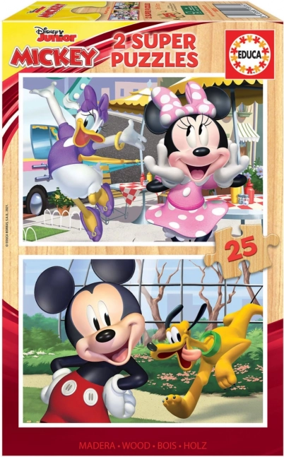 Puzzle en bois Mickey et ses amis 2x25 pièces