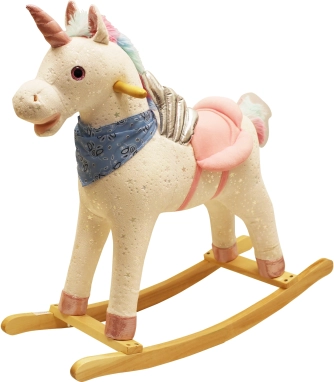 Schommelende eenhoorn met regenboogeffecten 74 × 33 × 65 cm