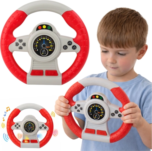 Interactive children's steering wheel with lights and sounds