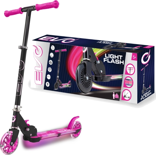 EVO kinder inklapstep Light Flash met LED deck – roze
