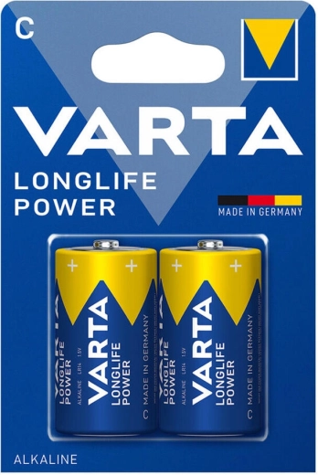 Piles alcalines C (LR14) Varta Longlife Power, lot de 2