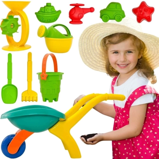 Woopie set jardin et sable pour enfants avec brouette 10 pcs