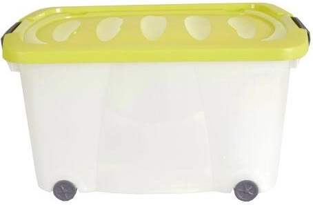 Boîte de rangement sur roulettes avec couvercle 60 × 40 × 32 cm, plastique
