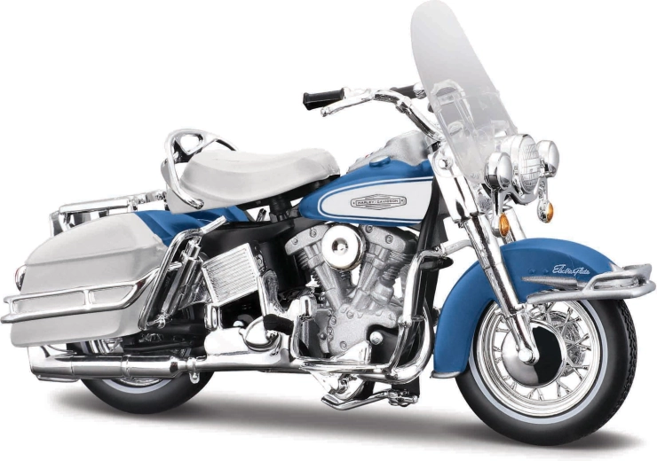 Maisto Harley-Davidson 1966 FLH Electra Glide Blue and White 1:18