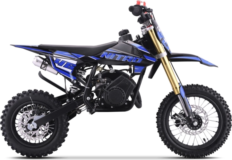 Mini moto cross à essence NITRO 60 cm³ – bleu