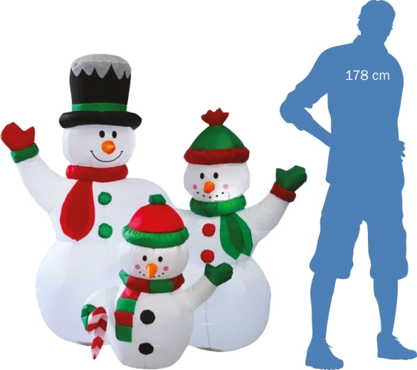 Inflatable Illuminated Snowman Family 153 cm