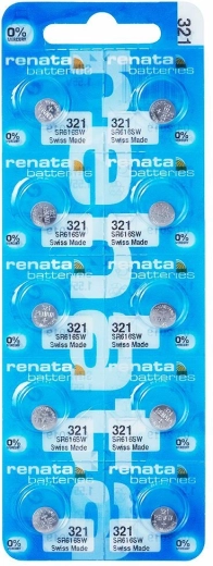 Renata 321 pile bouton 1,55 V 6,8 × 1,65 mm – lot de 10