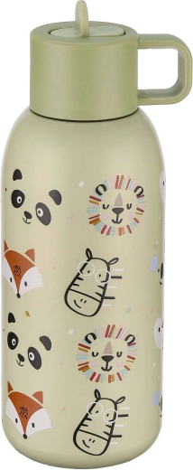 Thermos 350 ml green with animal motif