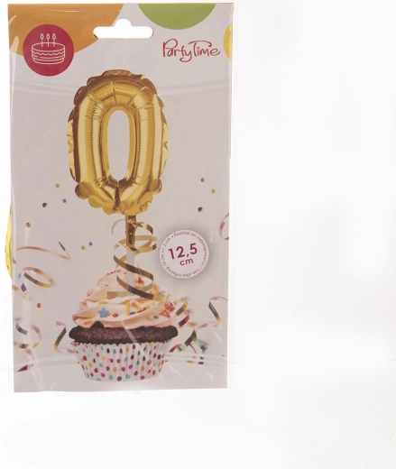 Foil balloon number 0 gold 12.5 cm