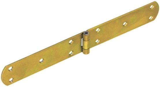 Charnière française 300 × 38 × 2,5 mm, acier zingué jaune