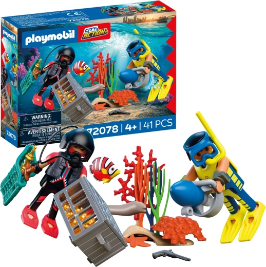 Playmobil City Action police diver with treasure – playset with figures and accessories