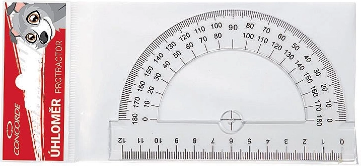 CONCORDE Protractor 12 cm Transparent 180°