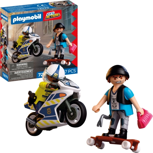 Playmobil City Action police motorcycle chase – figure set and accessories