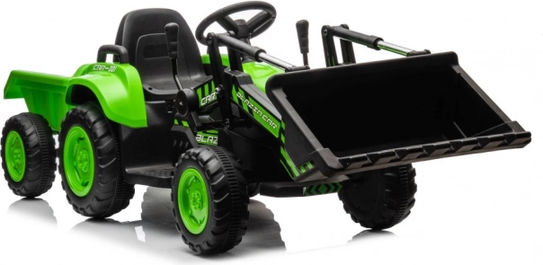 Children's electric tractor with green loader