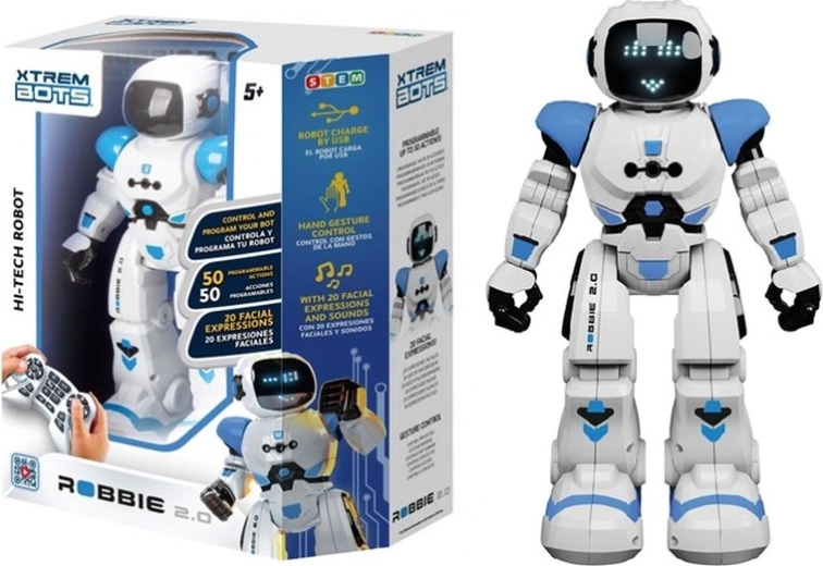 Xtrem Bots Robbie 2.0 – interactieve programmeerbare robot met afstandsbediening