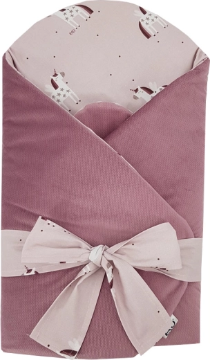 EKO couverture d’emmaillotage en velours avec insert en fibre de coco Unicorn 75 × 75 cm