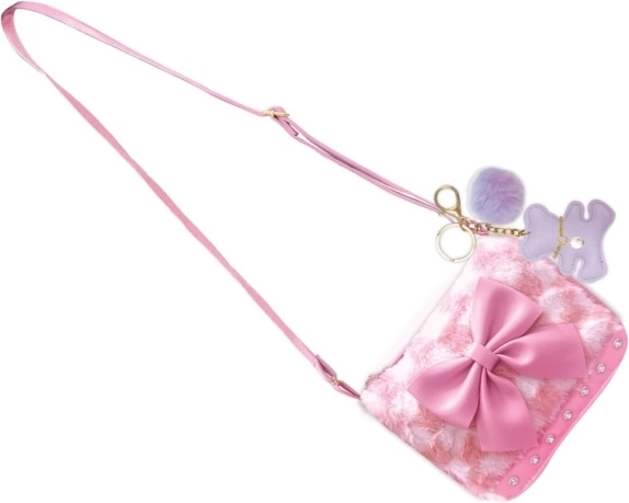 HOT FOCUS faux-fur pouch with charm