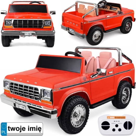 Electric ride-on car FORD Bronco pickup for two children