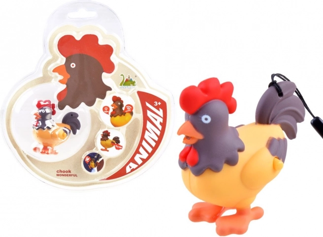 Colorful rooster keychain with light and sound