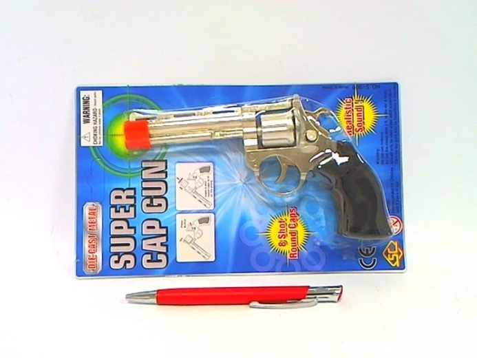 Pistolet à amorces en métal sous blister