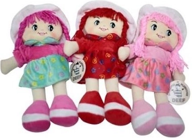 Soft fabric doll with a star skirt (medium)