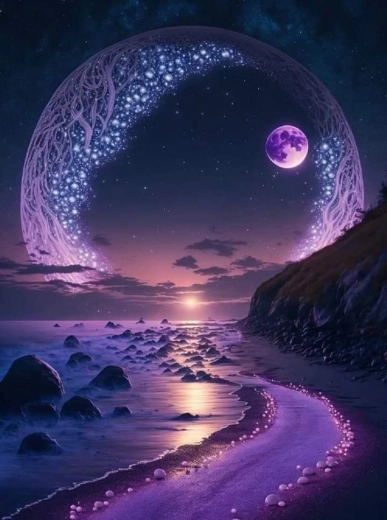 Diamond Painting Amethyst Glow 30 × 40 cm